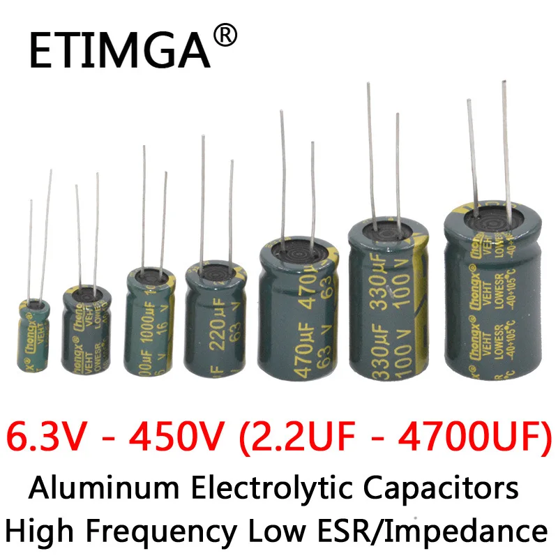 5-20шт 6 3 v 63v 100v 250v 400v 450v низкочастотный алюминиевый конденсатор 47 мкФ 100 220 330 470 680 1000
