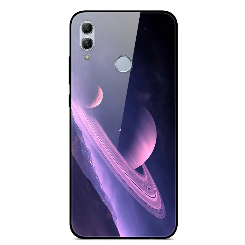 Чехол для huawei Honor 10 Lite с милым узором, стеклянный чехол на заднюю панель, Жесткий Чехол для huawei Honor 10 Lite, бампер для телефона, корпус, Funda, светильник - Цвет: 45