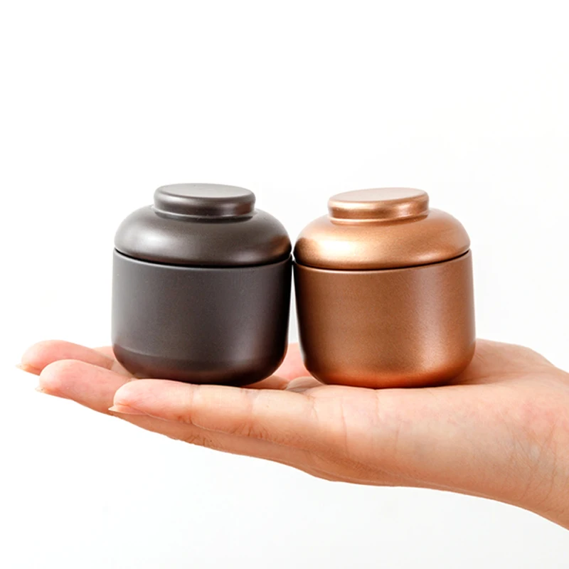 

2021 New 1PC General Small Tinplate Cans Mini Tea Snack Packaging Cans Mini Metal Carry-on Tinplate Boxes Diameter 5.5cm