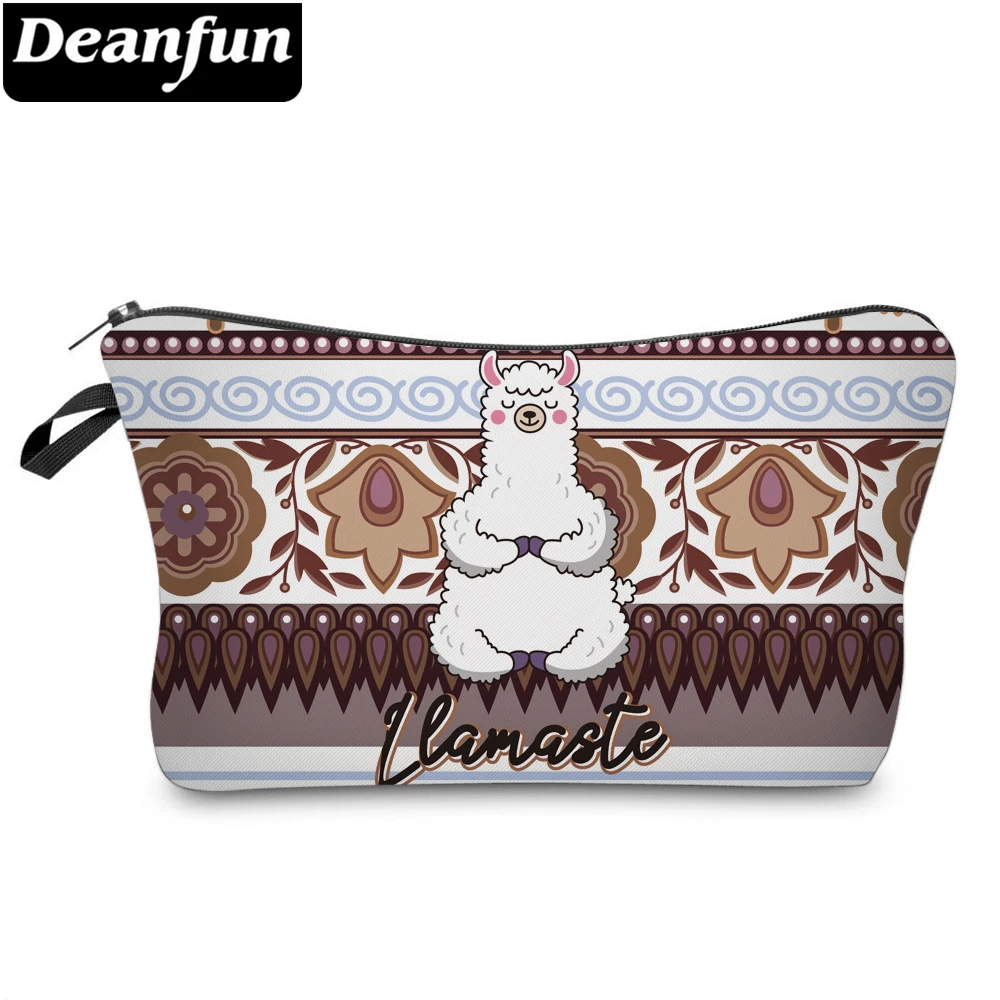 Deanfun печать кофе водонепроницаемый белый Llama косметичка маленькие косметички