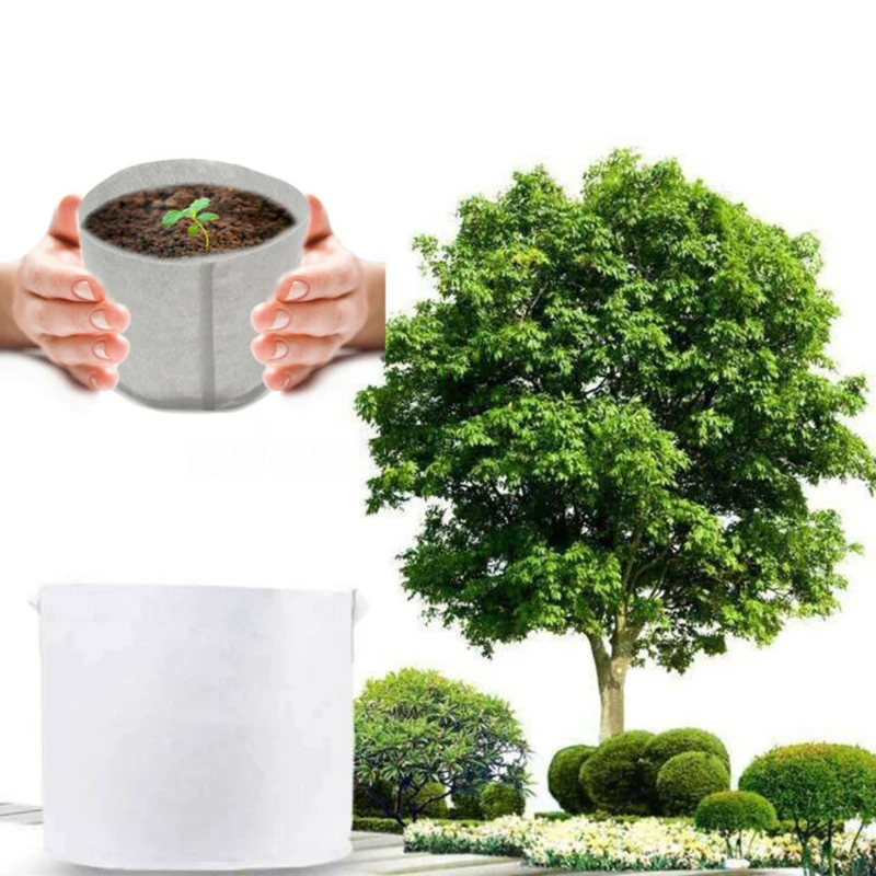 

10pcs Fabric Pots Plant Pouch Round Aeration Pot Container Vegetable Grow Bags Help Plants Become Established More Quickly