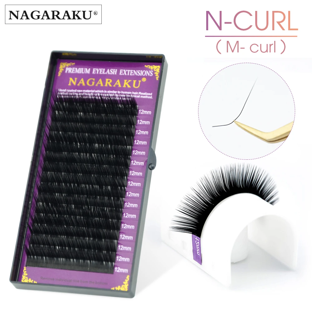 NAGARAKU L curl 7~ 15 мм Смешанные норковые ресницы для наращивания L curl Индивидуальные ресницы L curl накладные ресницы Премиум Мягкие норковые 20 линий
