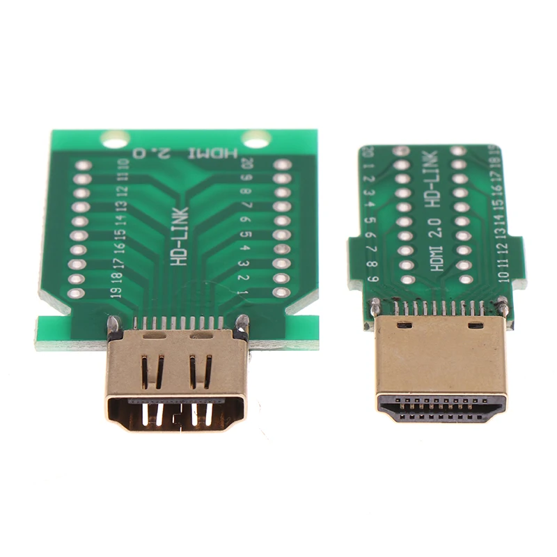 1pcs DIY Standard HDMI Welded Male Plug Female jack 19Pin Cable Connector 19+1 Gold-plated Repair Plug