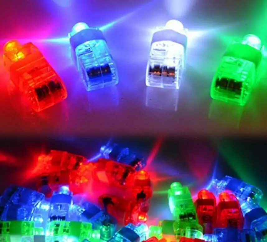 

2pcs White LED Finger Lights,4 Color Laser Finger Lamp for Party Birthday Christmas Decoration Halloween Party Dress
