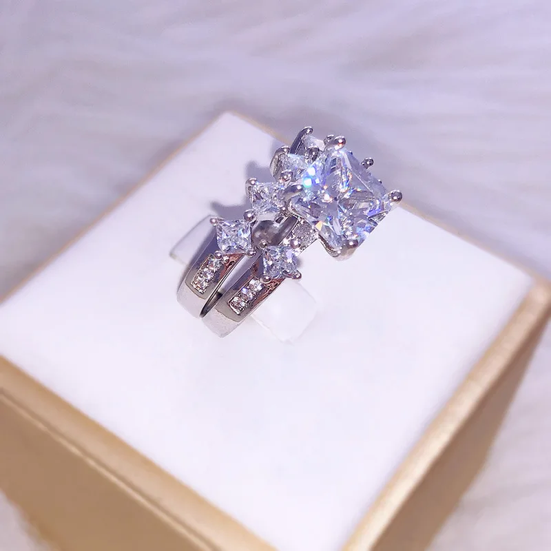 2 шт./компл. модное блестящее кольцо с австрийскими кристаллами сексуальная