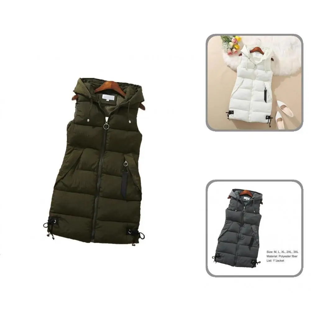 

Стеганый жилет на молнии, уличная одежда, удобный тонкий жилет из искусственного хлопка для улицы