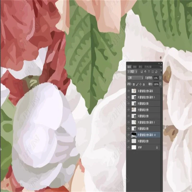 Hand-painted Watercolor Roses Custom Mural Home Decor Wallpaper Floral 3D Photo Wall Paper Bedroom Self-adhesive | Обустройство дома