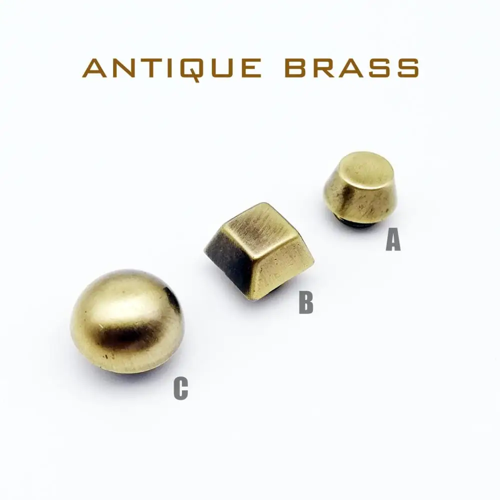 antique brass 8 шт. металлическая Высококачественная кожаная сумка Сумочка Кошелек Нижняя защита ног элемент для нейл-арта ремень закручивающаяся задняя часть заклепка для пуговицы Спайк - Цвет: antique brass