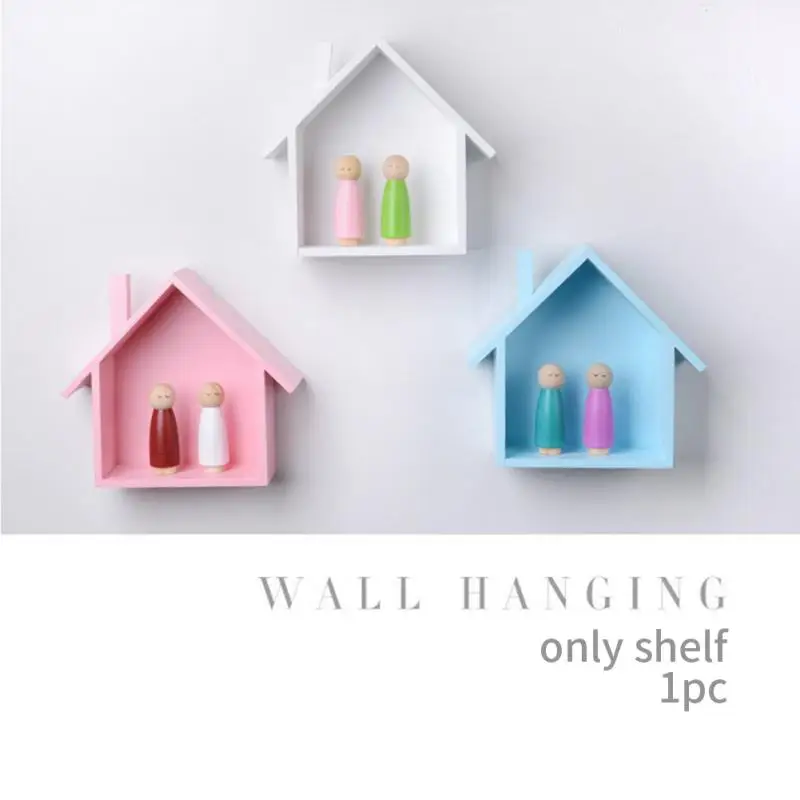 Деревянный настенный декоративный держатель для гостиной украшение в форме дома