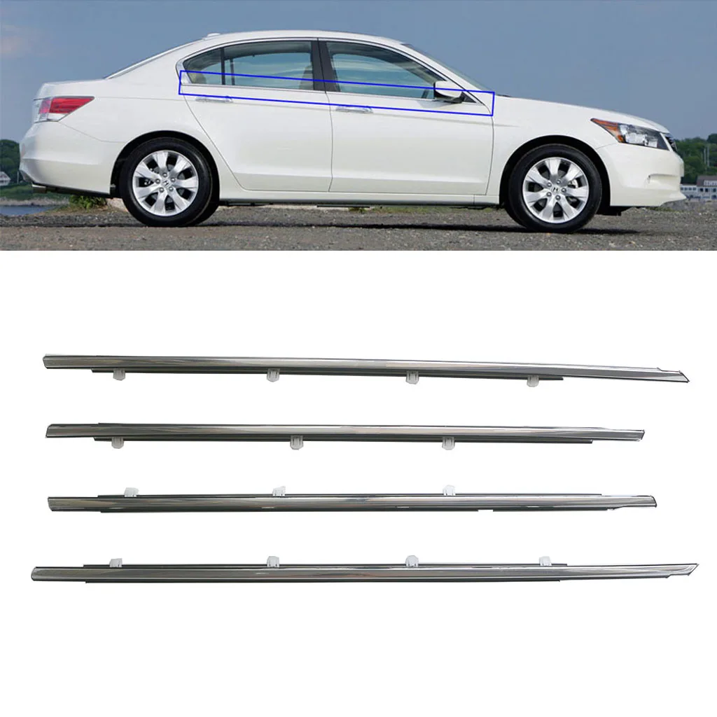 Хром снаружи окна двери пояс уплотнитель лобового стекла Накладка для Honda Accord 2008
