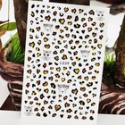 3D наклейки для ногтей, водостойкие блестящие наклейки для ногтей, животные, Леопардовый узор, любовь, украшение для ногтей, Аврора, серебряный дизайн