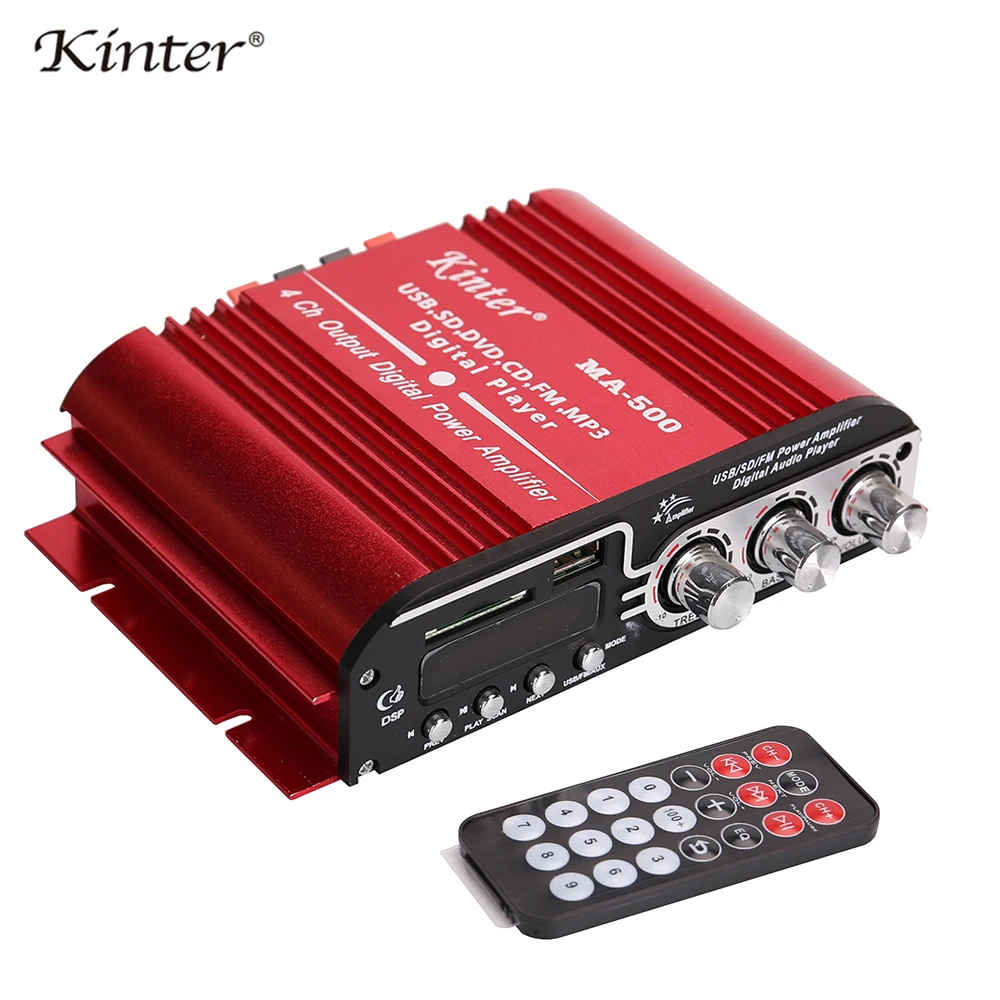 Only MA-500 Kinter MA-500 усилитель звука аудио 4,0 каналов Hifi Стерео усилители с Bluetooth SD USB ввод FM радио DC12V адаптер питания - Цвет: Only MA-500