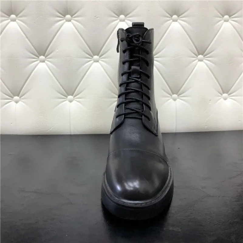 Jual Renda Chunky Sepeda Motor Sepatu Wanita Sisi Ritsleting Platform Punk Semata Kaki Mewah Merek Desainer Musim Gugur Musim Dingin Sepatu Wanita