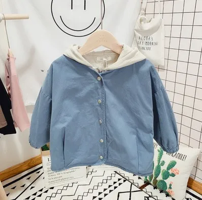only jacket 100-140 см высота осенней одежды для мальчиков куртка с капюшоном для маленьких мальчиков весенне-осенняя одежда - Цвет: only jacket