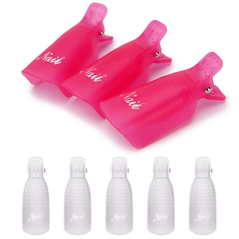10 шт. Пластик клипсой для ногтей Гель лак нейл арта жидкость снятия био Гели Soak Off
