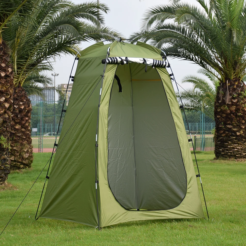 

Outdoor Shower Bathing Tent Camping Waterproof Anti-UV Beach Changing Fitting Room Beach Privacy Toilet Shelter with Ground Nail