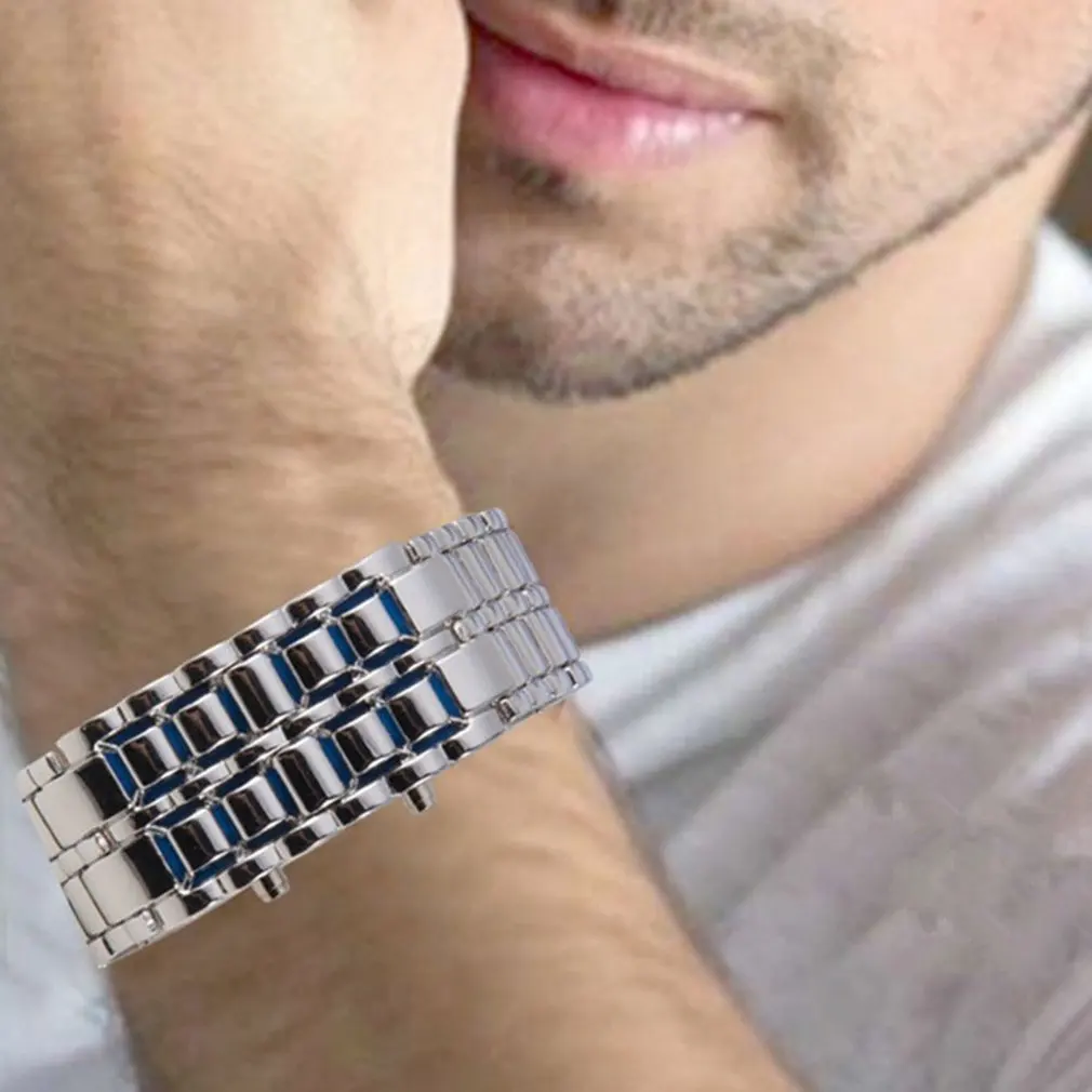 Часы мужские и женские из вулканической лавы стильные металлические