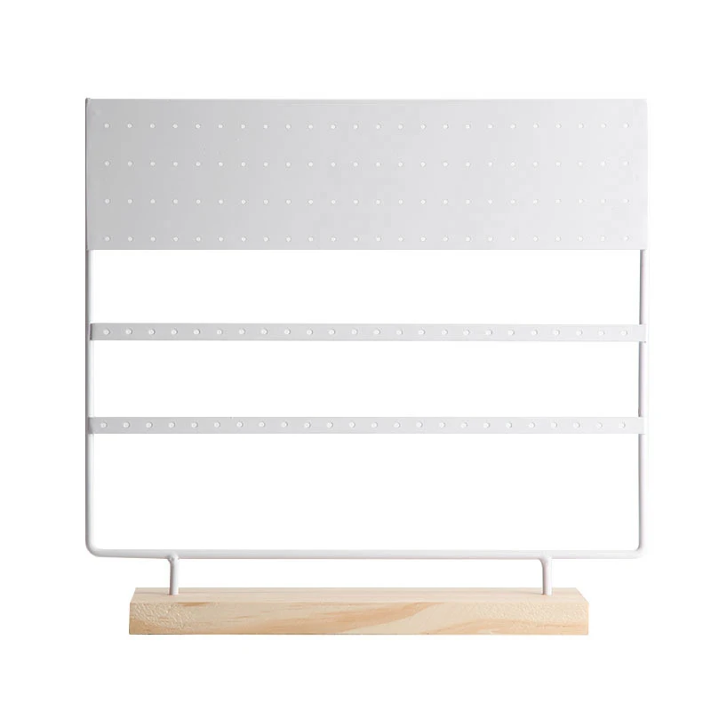 

Earring Stand Display Rack 3-Tier Ear Stud Holder Jewelry Organizer Ear Stud Earring Holder with Wood Base