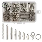 Металлическая скользящая застежка на концахконцы с закрученными цепочками для изготовления ювелирных изделий, 1 коробка