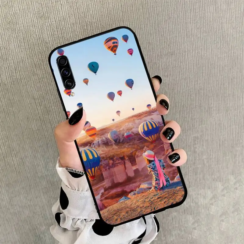 

Landscape sports hot air balloon Phone Case black For Samsung galaxy S 21 20 10 8 A 51 71 50 21s 70 40 20 20e note 10 plus Ultra