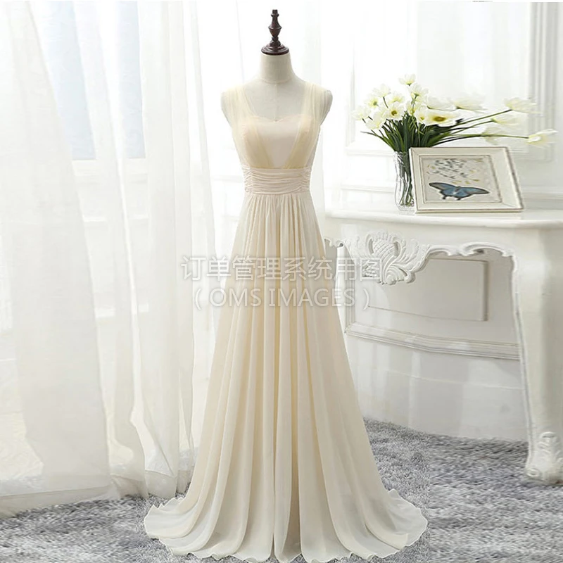 Женское шифоновое вечернее платье разноцветное ТРАПЕЦИЕВИДНОЕ ПЛАТЬЕ со