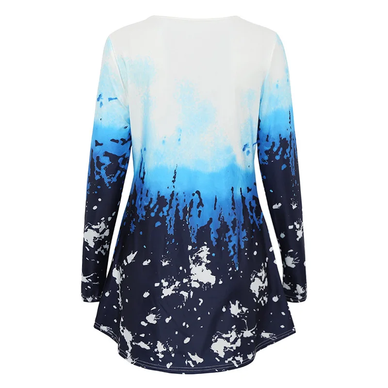 Блузка женская с V-образным вырезом и длинным рукавом большого размера | Женская