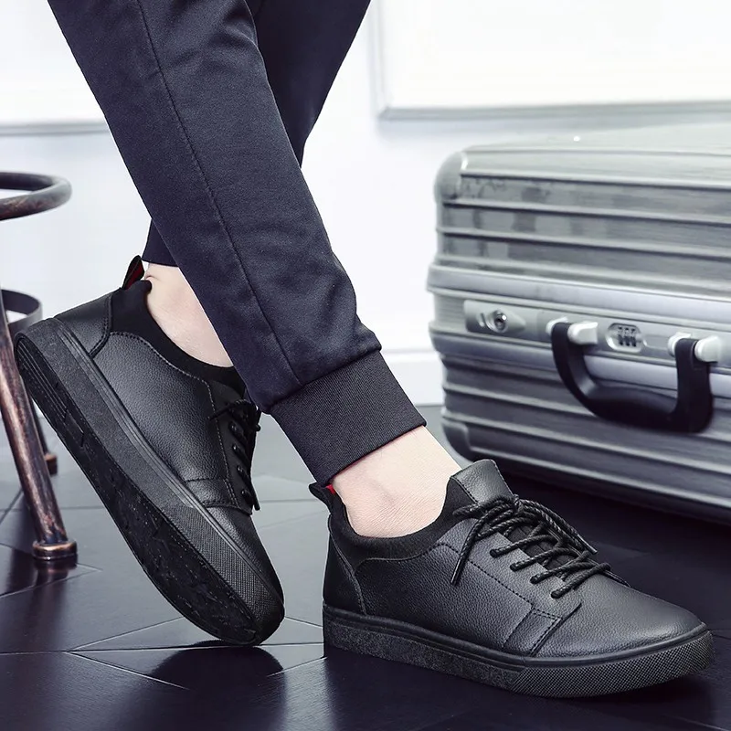 

FAKUNTN Men Casual Shoes Comfort Men Shoes True Sneakers Men Loafers Business Male Shoes Adult Office Leather Shoes Retro