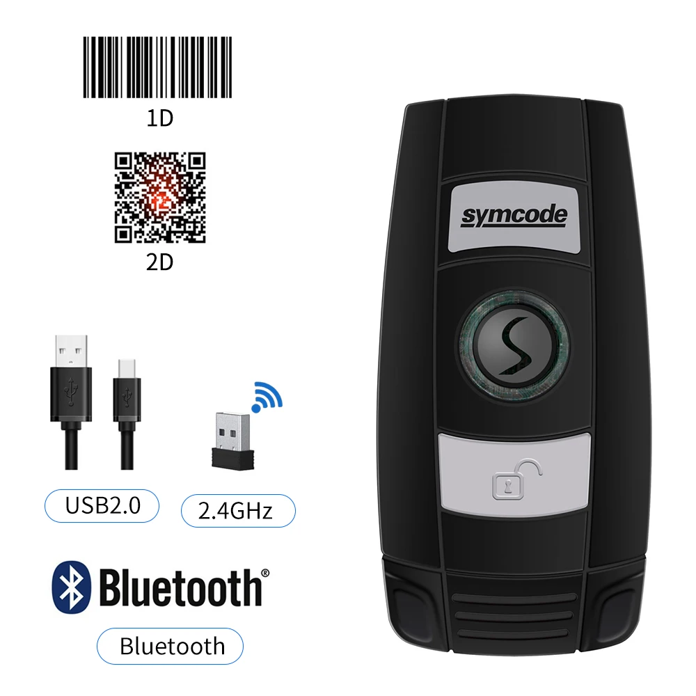 

CCD/2D Wireless Bluetooth Barcode Scanner Wireless QR Reader,16M Storage Space,USB Bluetooth 2.4G Wireless 3 in 1 Connections