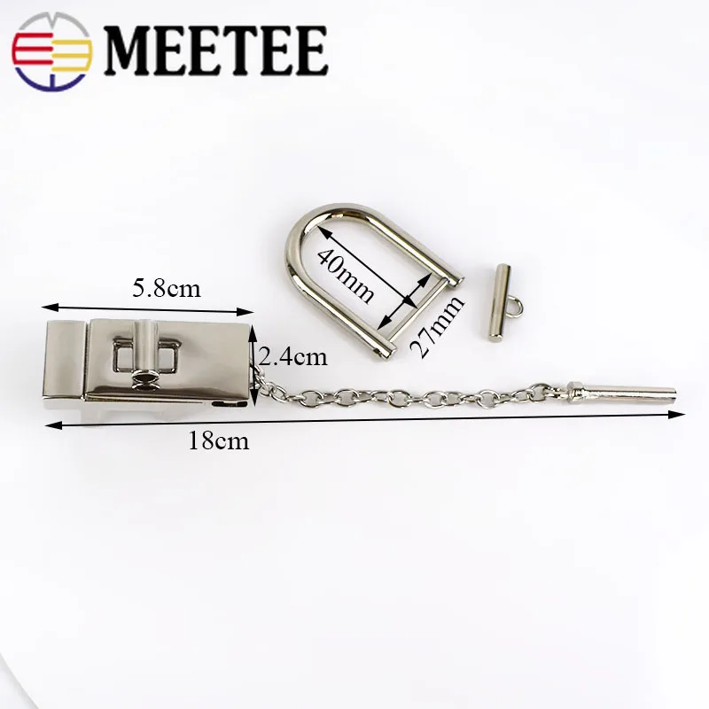 Набор металлических замков и кольцевых пряжек для сумок Meetee 1set O D Ring Buckles Twist Turn DIY Decor Handbag Hardware Accessories E6-13 F1-3.