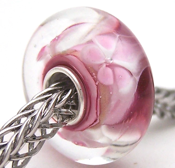 

PJG3133 100% S925 Sterling Silver Beads Murano Glass beads Fit European Charms Bracelet charms diy jewelry Lampwork GlassBeads