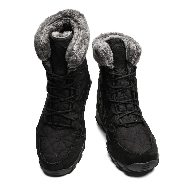 

Homens inverno quente pele de camurca couro tecido tornozelo botas de neve masculino alto superior anti deslizamento borracha