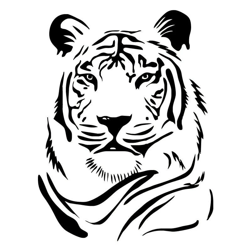 

Car Sticker Male Tiger Head Simple Art Decals Fashion Auto Accessories PVC Body Rear Windshield Decoration Sunscreen Decal