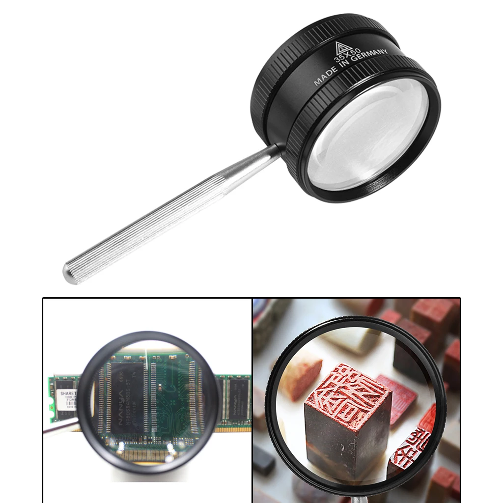 

Magnifying Glass 35X Handheld Reading Magnifier Non-Slip Handle for Reading