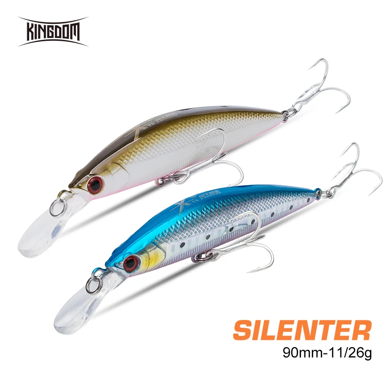 

Kingdom Sea Fishing Lures 90mm 11g 26g Sinking Artificial Minnow Suspending Hard Baits Far Casting Saltwater Fishing Accessories