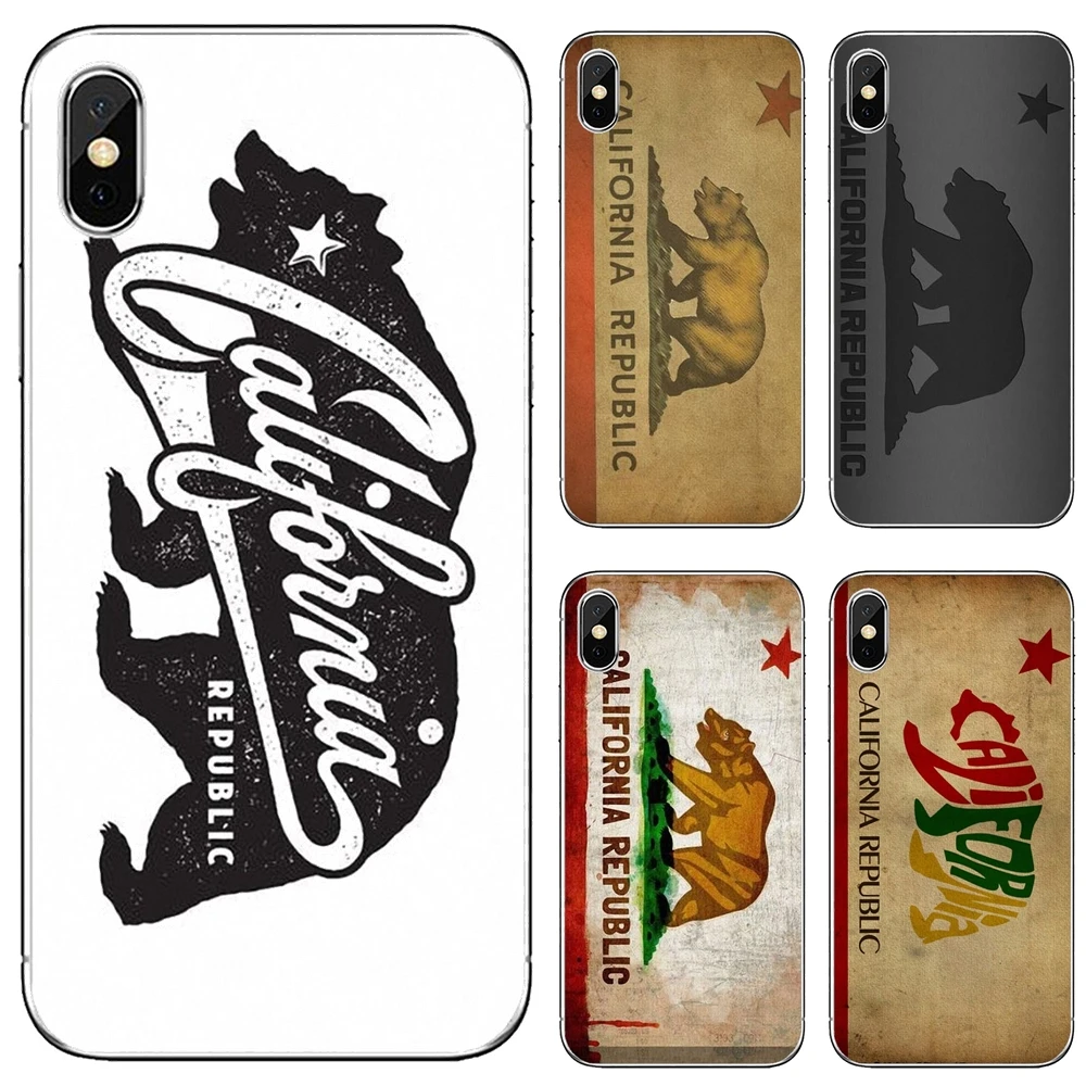 Калифорнийская Республика-государственный медведь-флаг для iPod Touch iPhone 10 11 12 Pro 4S 5S