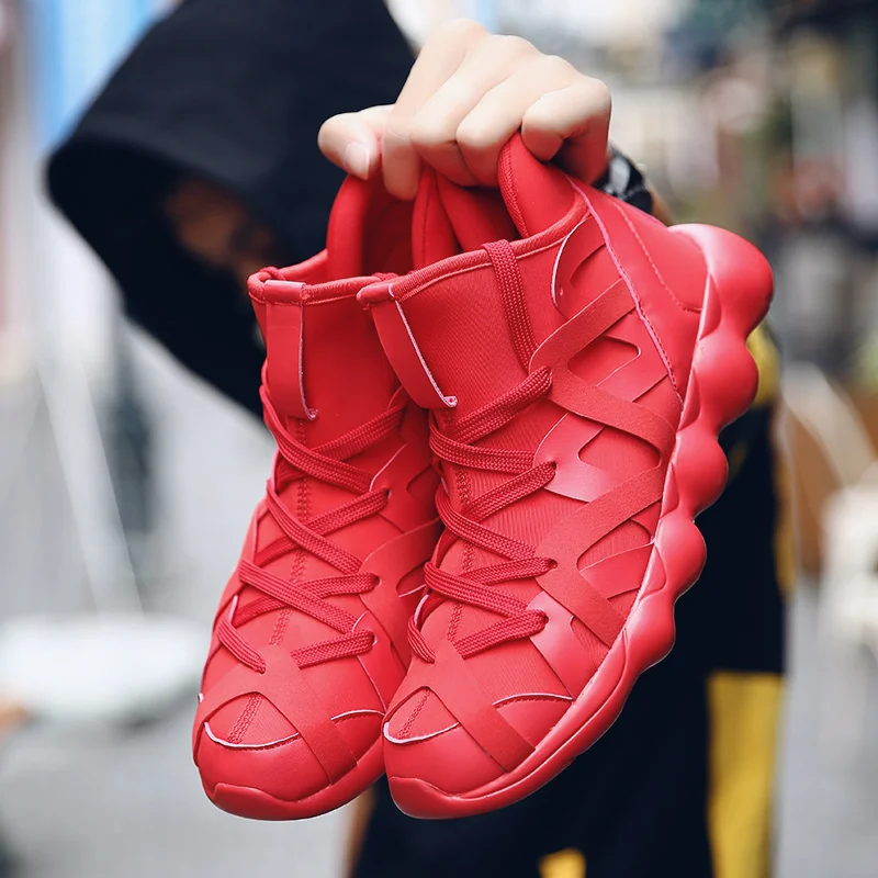 

Men Professional Shoes CLOUD Sport Shoes Sneakers High Basketball Shoes Women Sneakers Men Black Red Off-white Big Size 36-47