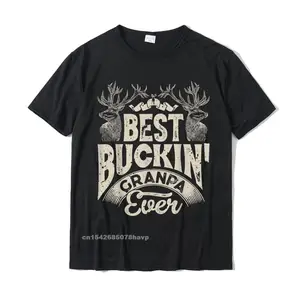 Best Buckin Grandpa Ever T Shirt Hunting Hunter Bucking Dad T-Shirt Design T Shirt Plain T Shirt Cotton Male Design