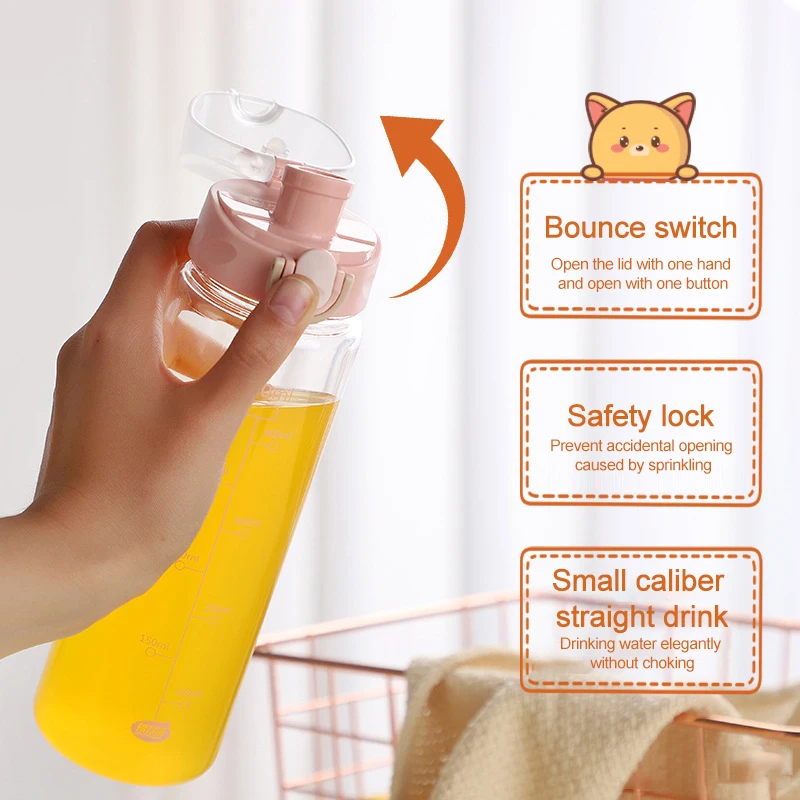 

780ml Sports Water Bottle Outdoor Water Bottle with Straw Plastic Portable Water Cup Dinkware Camping Bike Bottle With Handle