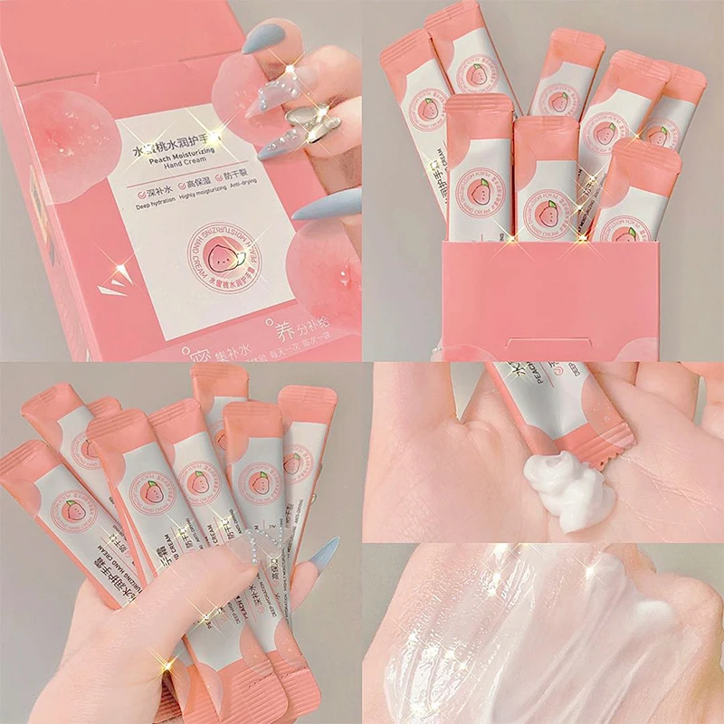 

20pcs 4ml Peach Moisturizing Hand Cream Moisturizing Anti-drying Refreshing Autumn And Winter Skin Care Hand Cream J9