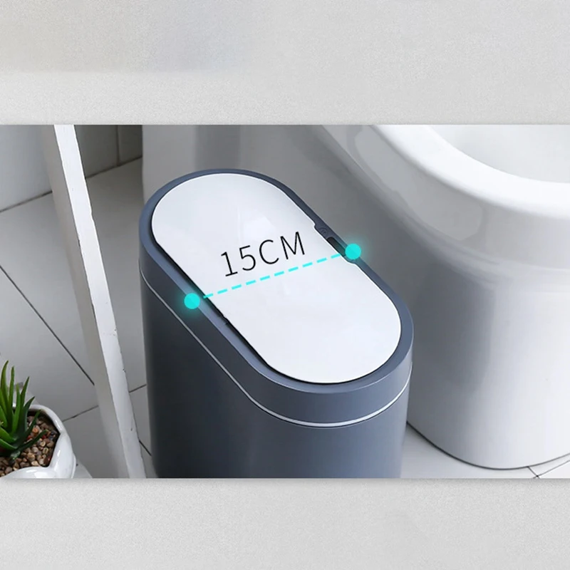 

8L Smart Sensor Trash Can Electronic Automatic Household Bathroom Waterproof Narrow Seam Smart Induction Bin