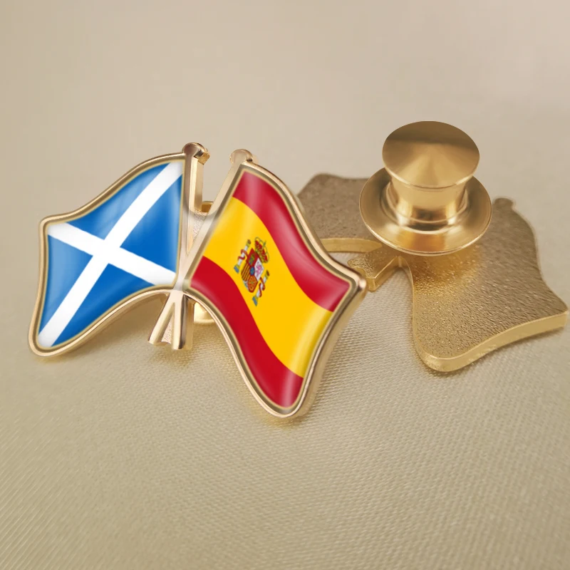 Испания и Шотландия перекрестные двойной флаг дружбы значков на булавке брошь