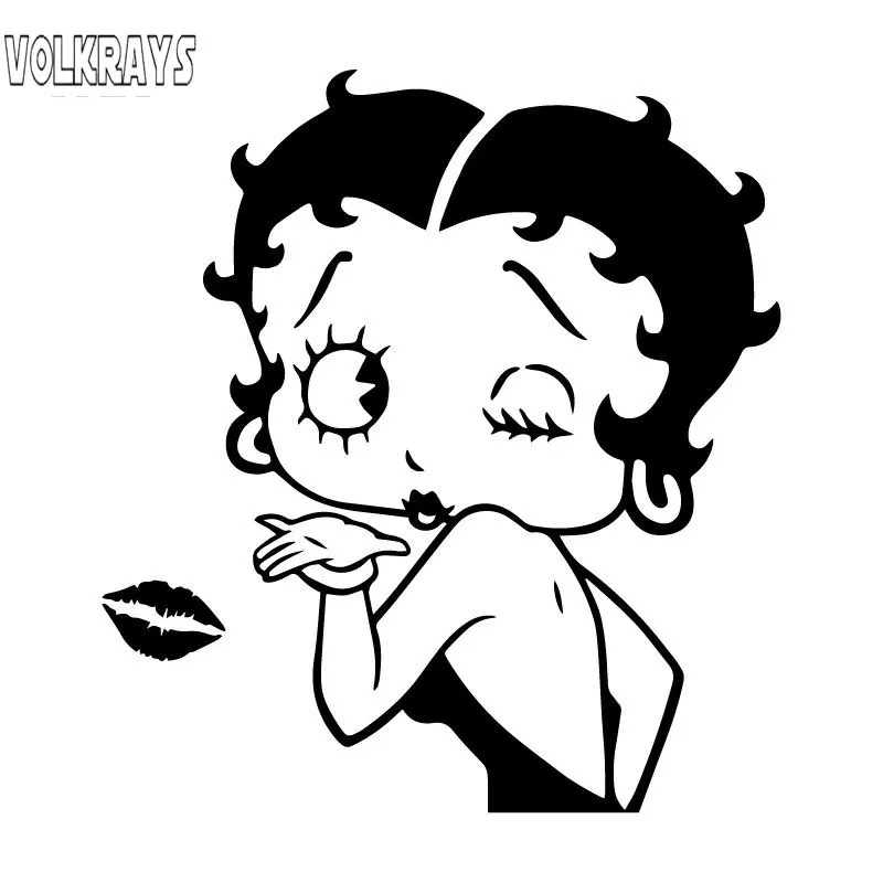 Volkrays креативные автомобильные стикеры Betty Boop Girls Lips Kiss художественные аксессуары