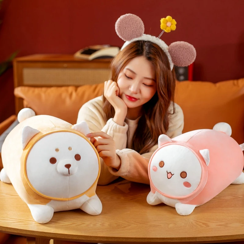 

30-50cm Cartoon Fat Animals Plush Toys Stuffed Rabbit Cat Shiba Inu Plush Doll Soft Pillows Kawaii Gift for Children Kids Girls