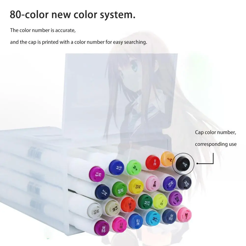 Двусторонняя ручка маркер для рисования 60 цветов 80 цветов|Маркеры-краски| |