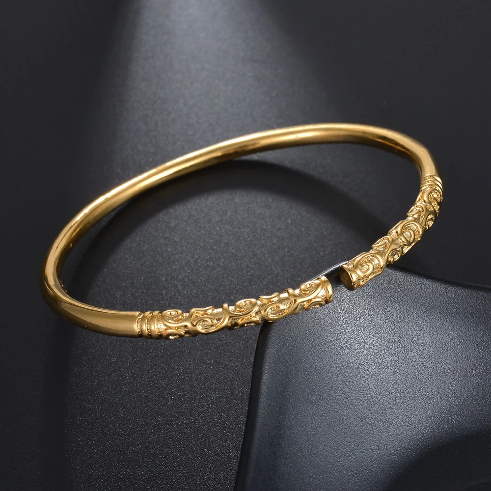 

Chinese Ancient Myth Of Monkey King Cuff Bangle Golden Cudgel Opening Bangles Bracelets for Women Men Jewelry Gift Gift