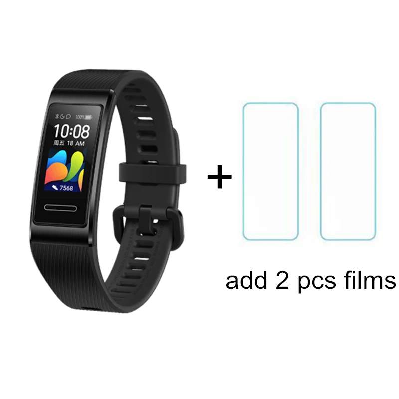 Black add film Умный Браслет huawei Band 4 Pro, инновационные часы, лица, автономный gps, проактивный мониторинг здоровья, SpO2, кислород крови - Цвет: Black add film