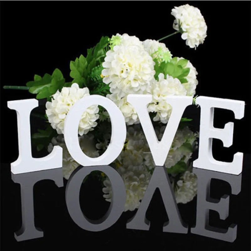 Деревянный алфавит сделай сам белые буквы украшение для дома на свадьбу день