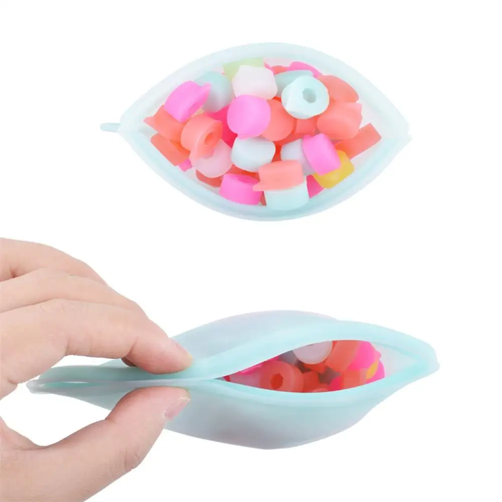 

3pcs/lot Silicone Food Bags Fresh Bag Kitchen Tool Reusable Storage Sealed Fruit Sealed Household Stand Up Zip Shut Container