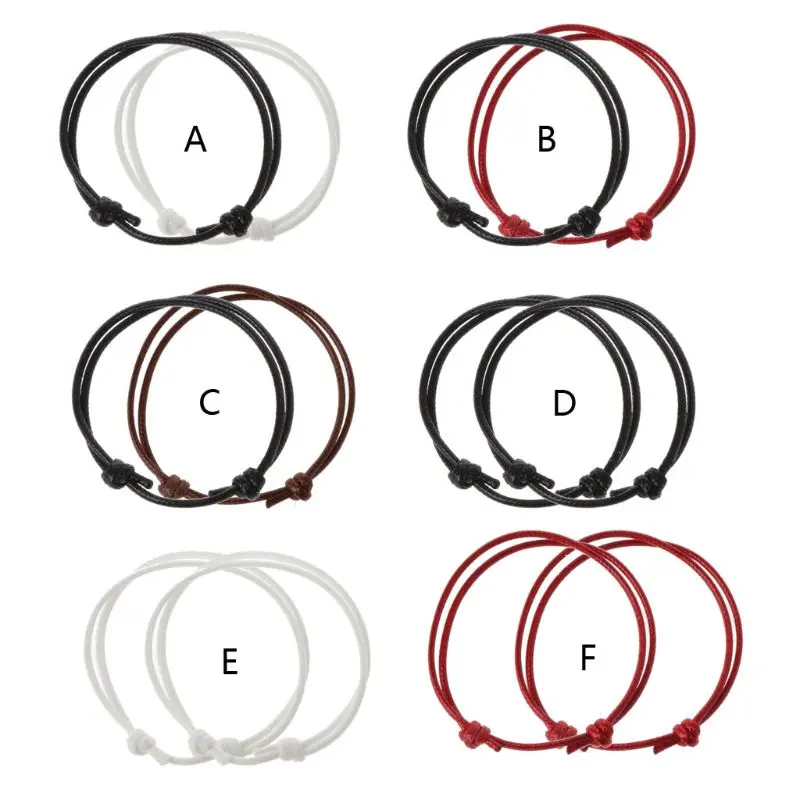 2 шт DIY плетеный кожаный базовый браслет для пары Регулируемый него|Плетеные