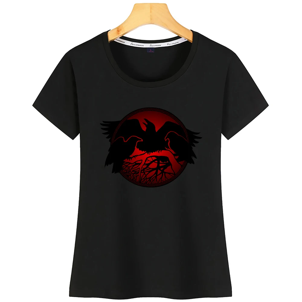 Топы Футболка женская Ворон арт S дух животных ворона Kawaii надписи на заказ